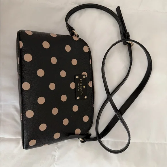 Kate Spade Black and Cream Polka Dot Crossbody Bag - Picture 1 of 6